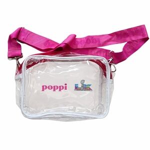 Poppi Soda Super Bowl LX 60 Clear Stadium Bag Crossbody Pink Strap Rare Promo‎